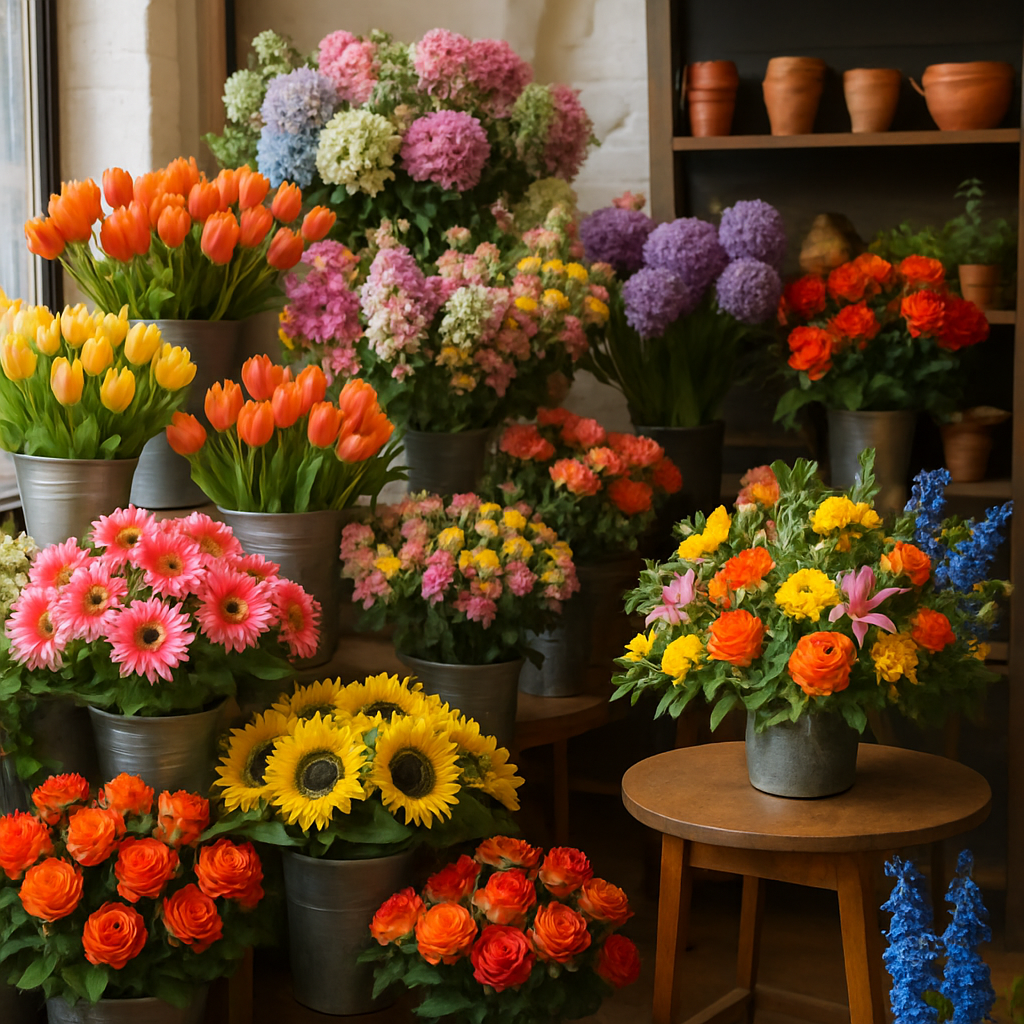 Colorful flower arrangements